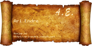 Ari Endre névjegykártya